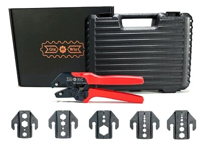 GIZWIZ Quick Change RF Coax Crimping Tool Kit Ergonomic for RG8 RG58 RG174 RG213
