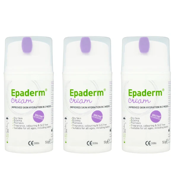 3x Epaderm Cream - 50g - Dry Skin Conditions, Eczema