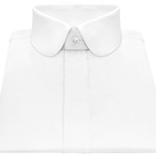 Vintage Penny Collar Men's White Hidden Placket Wedding Shirt Shelby Brothers