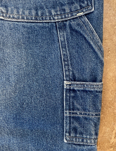 Vintage Osh Kosh Bgosh Jeans School Blue Carpenter Size 14 Medium Wash, Adj Wst - Picture 7 of 12