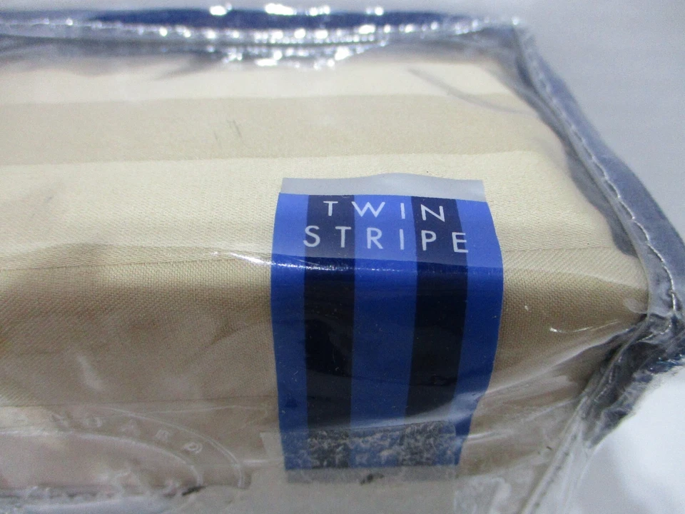 Wamsutta Twin BedSkirt Beige Damask Stripe 15” Drop 500 Thread Pima Cotton 39X75 - Image 2 of 4