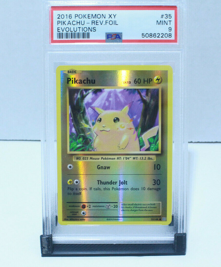 2016 Pokemon XY Evolutions Reverse Holo Pikachu 35/108 PSA 9 MINT