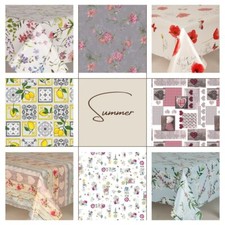 Summer Pvc Wipe Clean Vinyl Table Cloth Indoor Outdoor Multi Colours Floral Oil