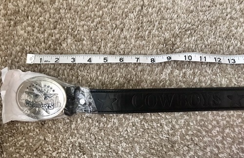 Dallas Cowboys NFL Football Black Genuine Leather Belt M - Picture 7 of 11