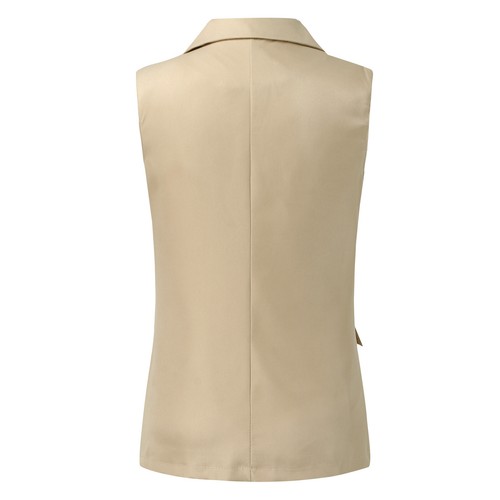 Womens Vest Coat Casual Blazers Open Front Sleeveless Work Office Jackets Blazer - Picture 22 of 36
