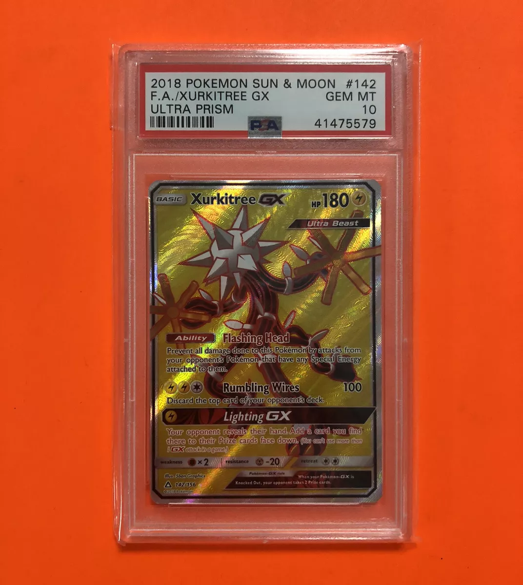 Pokemon Card - Ultra Prism 142/156 - XURKITREE GX (full art - holo