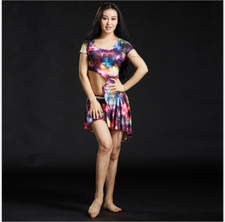 Modal Blouse Short Skirt 2pcs set Belly Dance Costumes Practice Dancewear 5082