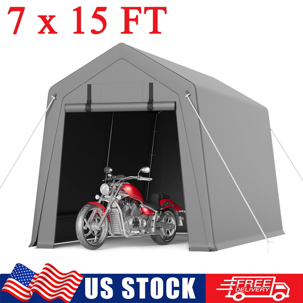 Carport W/ Roll-up Zipper Door