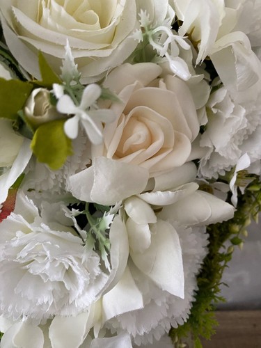 grosses Grabherz Grabdeko künstliche Rosen Gedenktag - Bild 11 von 13