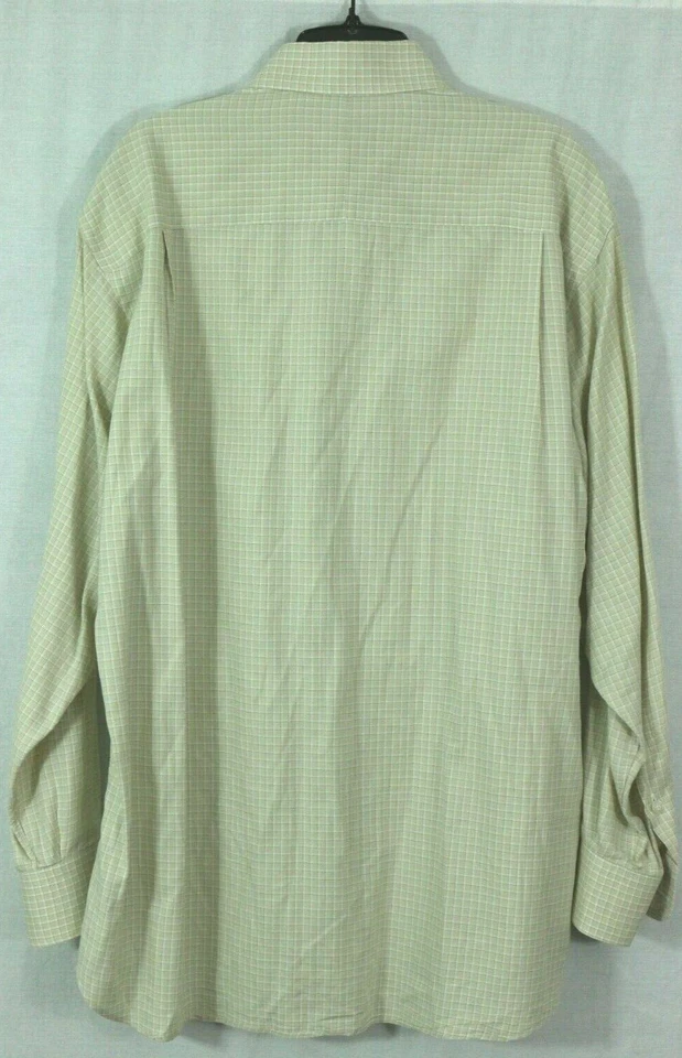 Gitman Bros For LeConte Ltd Beige Plaid Dress Shirt 16 - 34 Cotton Made in USA - Image 4 of 4