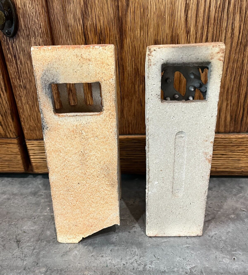 Lot of 2 Similar Vintage 8" Radiant Wall Gas Heater Ceramic Brick