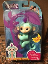 Fingerlings Baby Monkey Zoe Turquoise Blue Pink Hair - US Seller - 1 In Stock