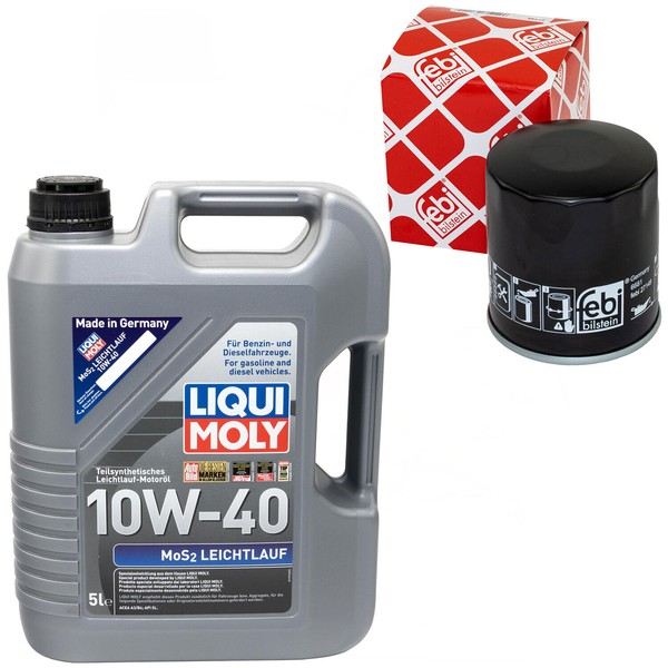 MotoröL Set 10W-40 5 Liter + ÖLfilter 27149 FüR Toyota Carina Camry Celica Auris-image