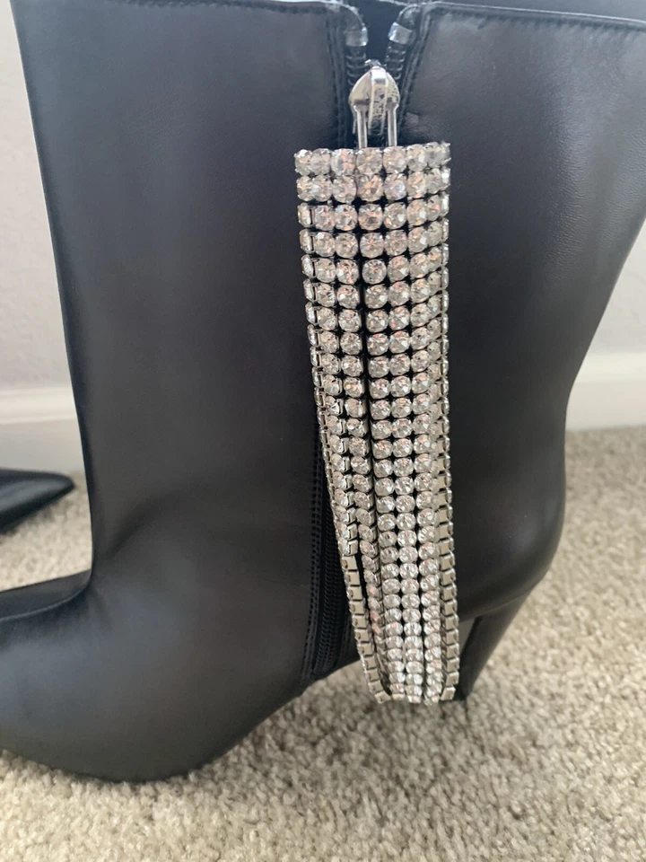 Новый $229 Zara кожаные ботинки с блестящей бахромой 8 39 1145/610 - Изображение 3 из 4