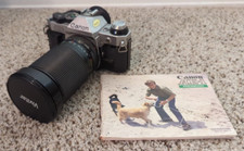 Canon AE-1 Silver Camera with Vivitar 28-210mm zoom marco lens with new battery