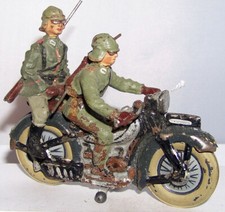 Lineol Composition German Soldiers on Motorsicle