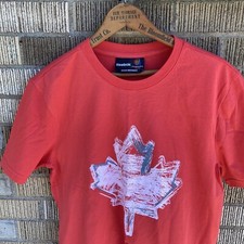 ICC Cricket World Cup 2011 Men's XS Red Maple Leaf CANADA T-Shirt Reebok Stretch