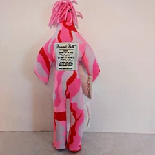 Dammit Doll Cancer Fight Pink Camo Look & Yarn Hair 14 in. Plush NWT New