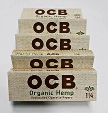 OCB Organic 1 1/4 Rolling Paper Unbleached 1.25 Cigarette Paper 5 Booklets
