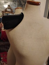 1 INCH BLACK COVERED FOAM SHOULDER PADS UNCOVERED 2 PRS SMALL PIN HOLE