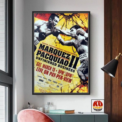 MANNY PACQUIAO vs. JUAN MANUEL MARQUEZ (2) Original HBO Boxen Poster AUKT