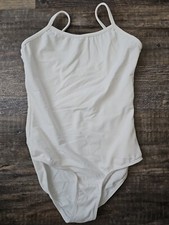 Bloch girls Dance Parem Microlux Camisole Leotard, White, Sz. 8/10, NWOT