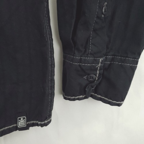 Machine Shirt Mens XL Black Embroidered 100% Cotton Pockets Classic Button-Up - Picture 4 of 12