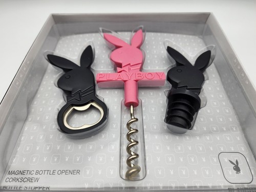 Playboy Wine Lovers Cork Screw, Wine Stopper and Bottle Opener Set New - Picture 6 of 10
