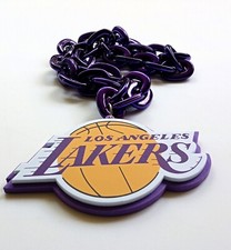 New Los Angeles Lakers Necklace Purple Chain 34 inches BIG 3D Foam Logo