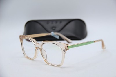 DIFF EYEWEAR BELLA XS BH-BB163 PRC CLEAR GOLD AUTHENTIC FRAMES EYEGLASSES 50-17