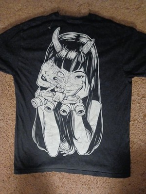 WhitePhosphor Men s Medium Shirt Black All Seeing Eye Rare Morphing Girl Face 