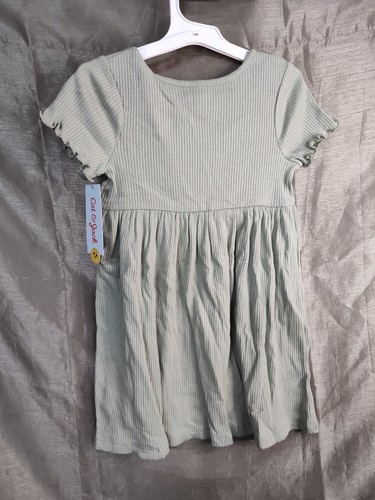 NWT Cat & Jack Girls 18M Light Olive Dress - Short Sleeve 23.5-26 lbs - Picture 2 of 2