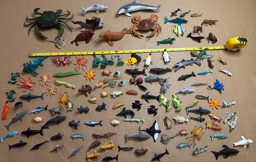 Large Sea Sand Creature Animal Lot Of 129 Stingray Squid Octopus Crab Dolphin