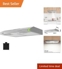 60cm LED Visor Cooker Hood - Stainless Steel Under Cabinet Kitchen Extractor Fan