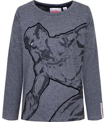 MARVEL Black Panther Langarmshirt Kinder Jungen Grau Avengers Größe 116 NEU - Bild 1 von 2