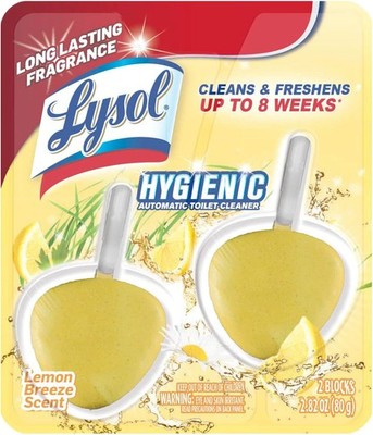 Lysol Automatic In-The-Bowl Toilet Cleaner Lemon Breeze Scent 2 Pack