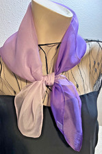 NEW 25 x 25 Inch Medium Lavender and White Gradient 100 Silk Scarf - SS 1058