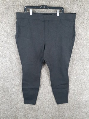Terra & Sky Skinny Ponte Pants Womens 2X (20W-22W) Dark Gray Pull On High Rise