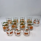 Set of 12 Vintage Federal Glass Orange Juice Glasses