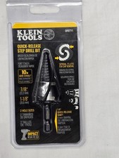 Klein Tools QRST11 Step Drill Bit Quick Release Double Spiral Flute 7/8 to 1-1/8