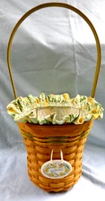 Longaberger DAFFODIL Basket May Series With Liner And Tie-On Signed 2008