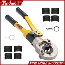Findmall 8Mt Hydraulic Clamp Copper Tube Crimper with 4 Dies (16mm-32mm) Set
