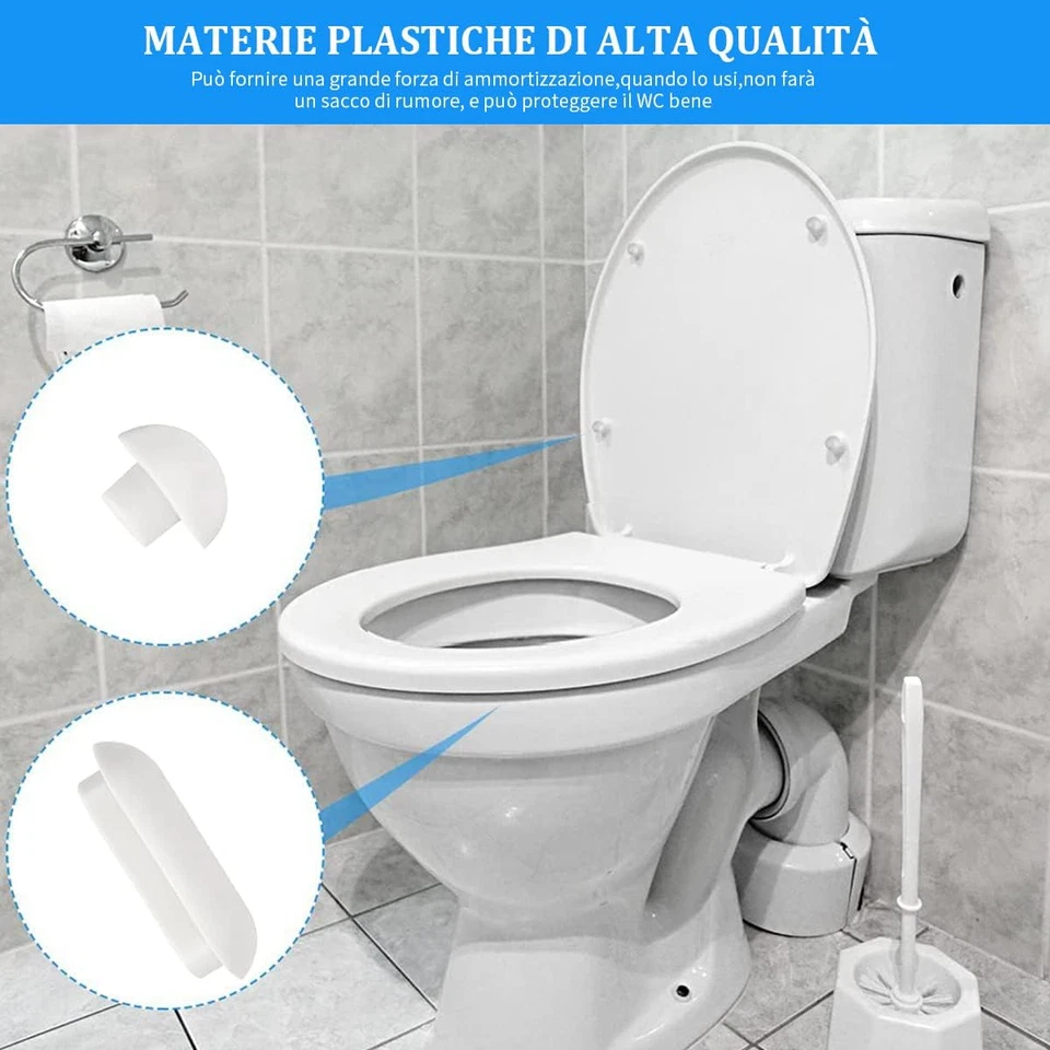 Paracolpi per Wc, 6 Pezzi Paraurti Water Set Gommini per Copriwater, Accessorio - Immagine 4 di 4
