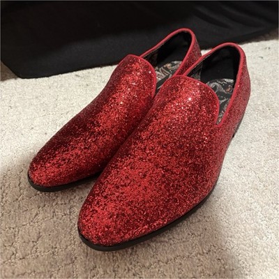 Mens Red Glitter Loafers Dress Shoes Prom Wedding Party Size: 10.5 | eBay Mens Red Glitter Loafers Dress Shoes Prom Wedding Party Size: 10.5 | eBay