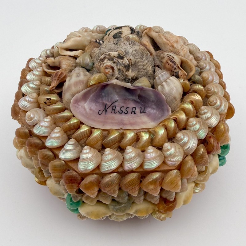 Shellwork Jewelry Box Nassau Maritime Souvenir Sailor's Valentine Reliquary