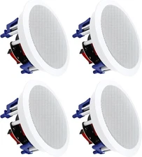 STUDIOFINIX Ceiling Speakers 4x150 Watts 5.25" Passive Wired Flush Mount 4-Pack