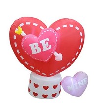 6 Foot Long Animated Valentine's Inflatable Hearts - Heart Rotates - Romantic