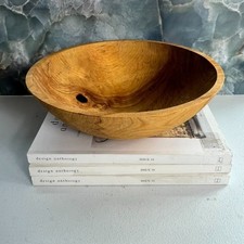 Alaska Birch Creations Decorative 1996 Wood Bowl 10.5" Smooth "With Hole"