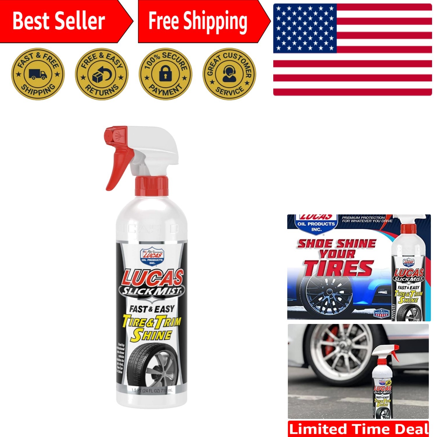 Slick Mist Tire and Trim Shine 24 Oz - Ultimate Shine for All Vehicle Types