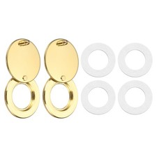 2 Pcs Door Peep Hole Cover, OD 1.18" ID 0.63" Viewer Cover, Round, Gold